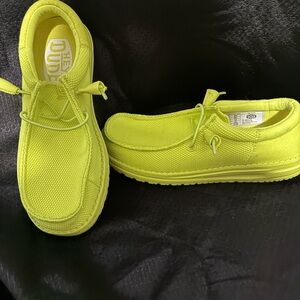 Hey Dude Kids Neon Green Moccasins